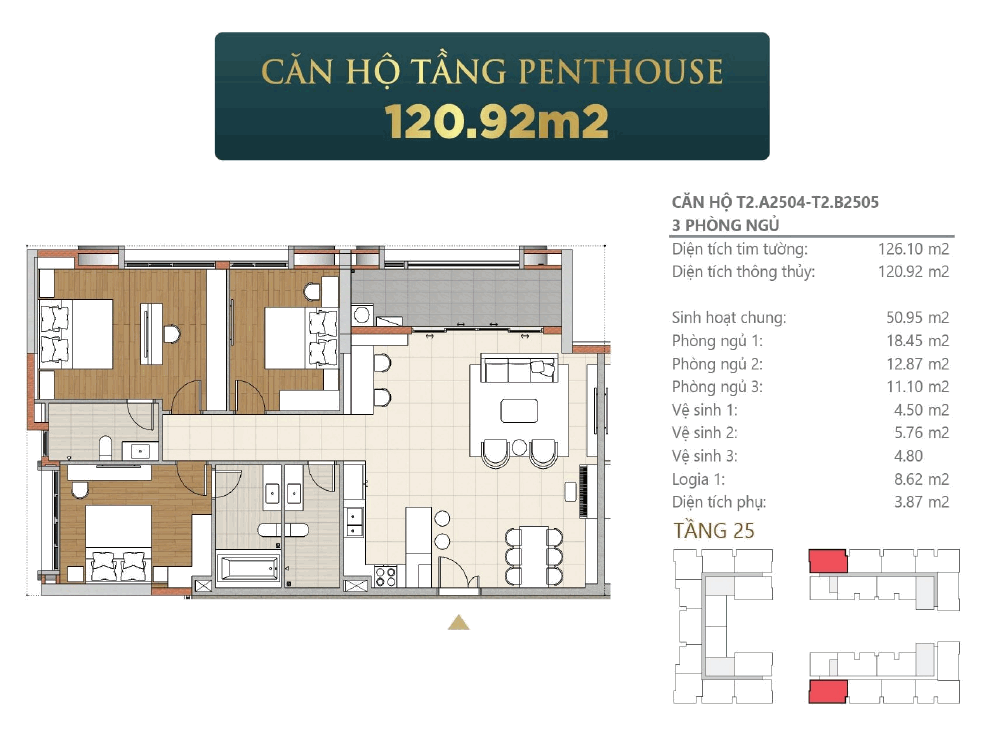Mặt bằng Penthouse - Maison Grand Phú Mỹ